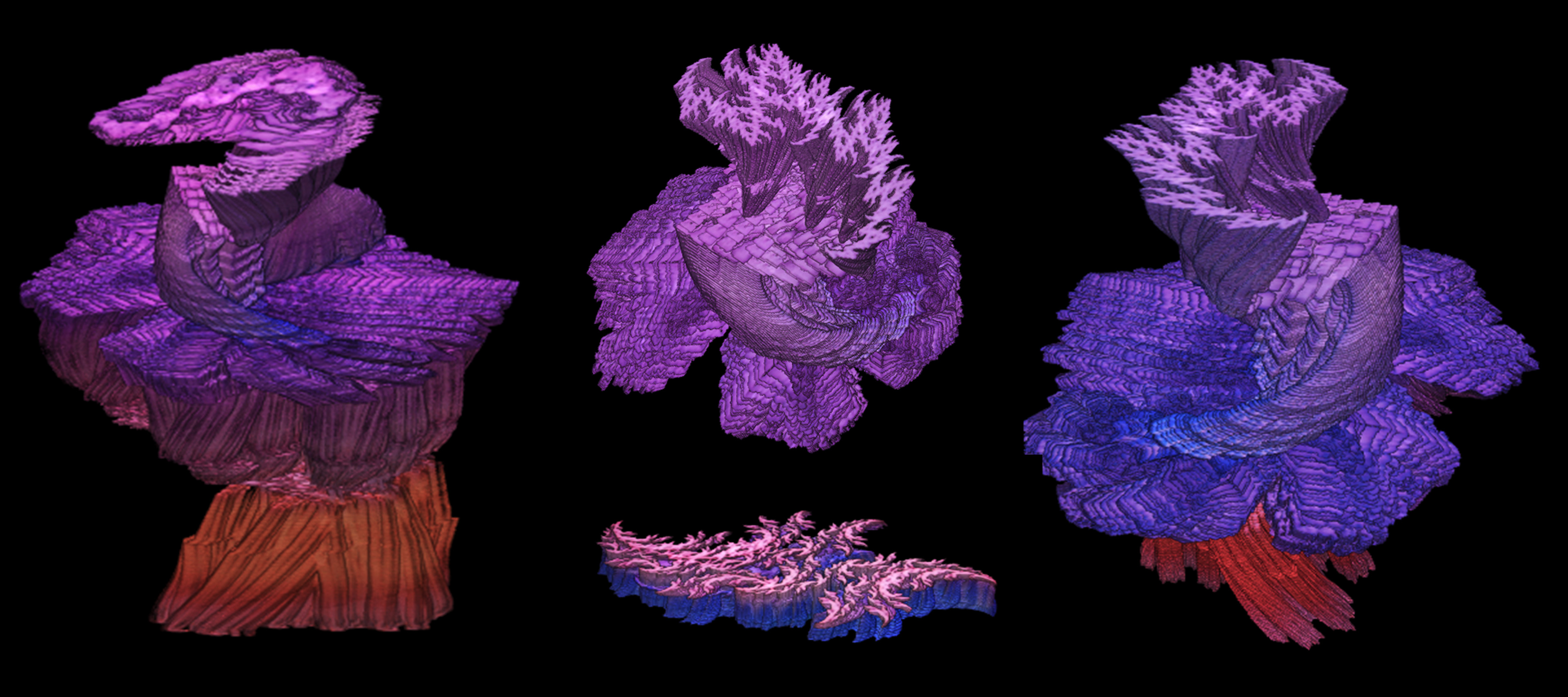 3D time fractals visualization