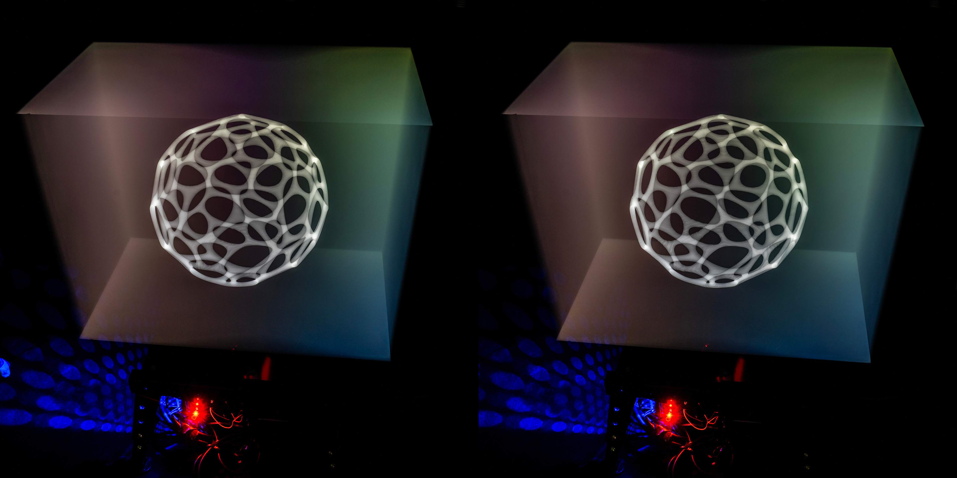stereoscopic photo of a Voronoi sphere