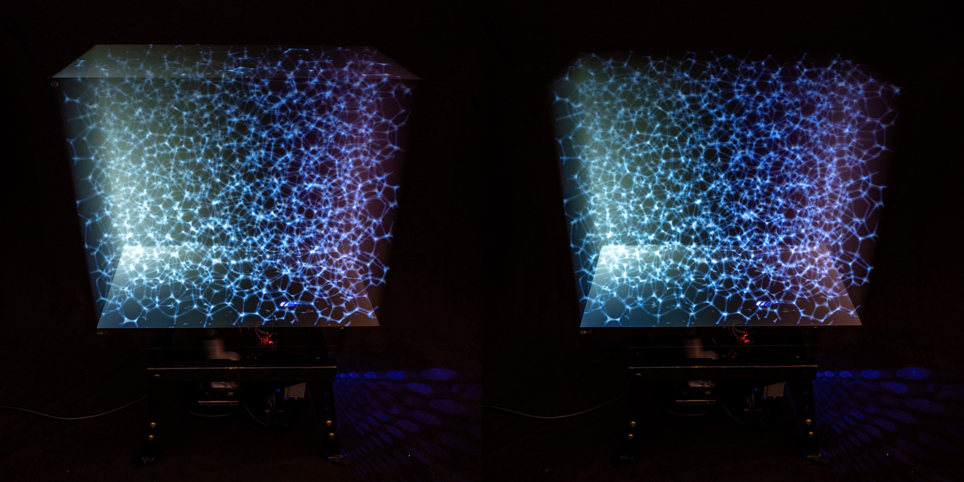 stereoscopic photo of X-ray scanned foam structure