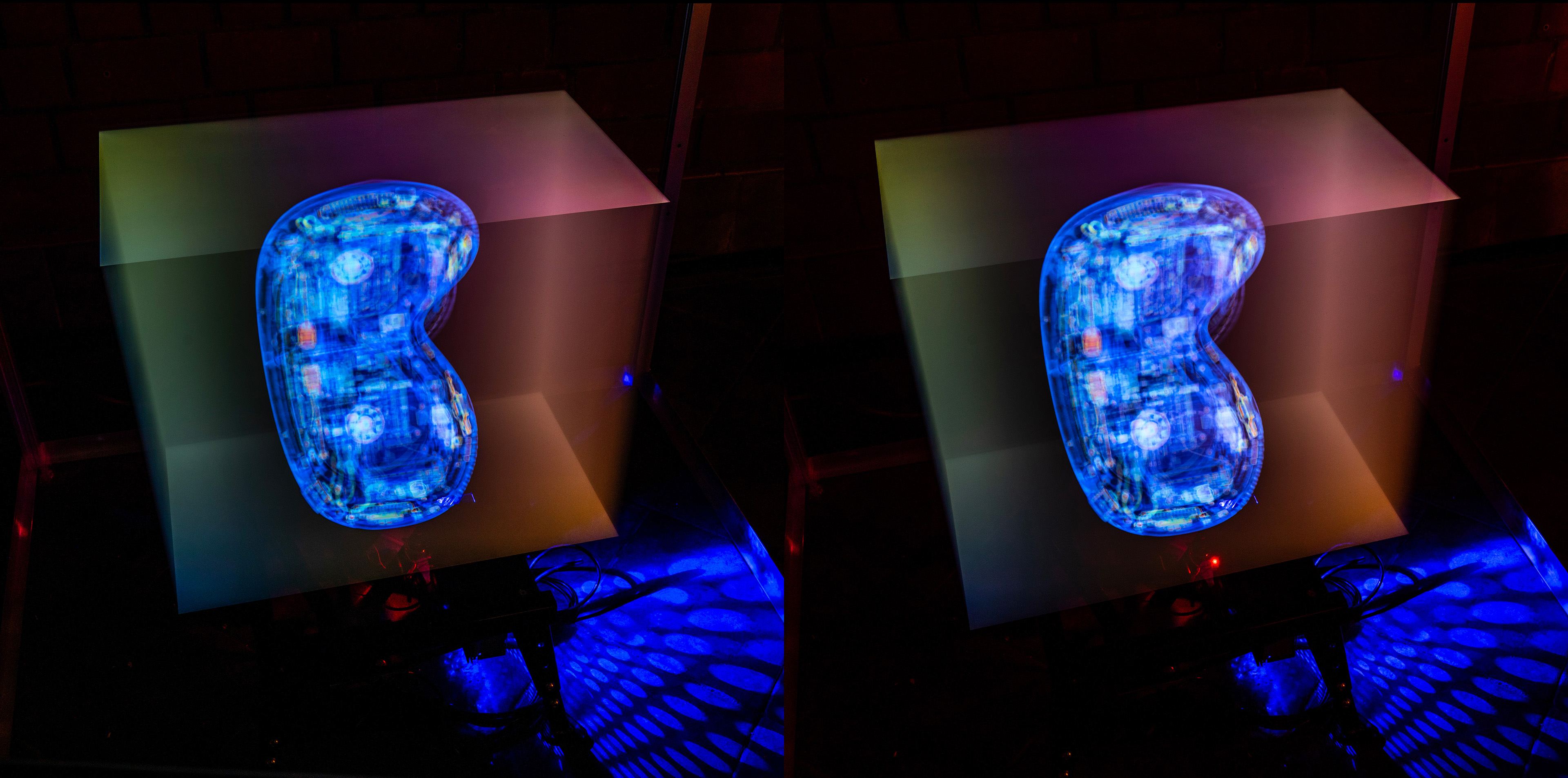 stereoscopic photo of Apple Vision Pro AR headset