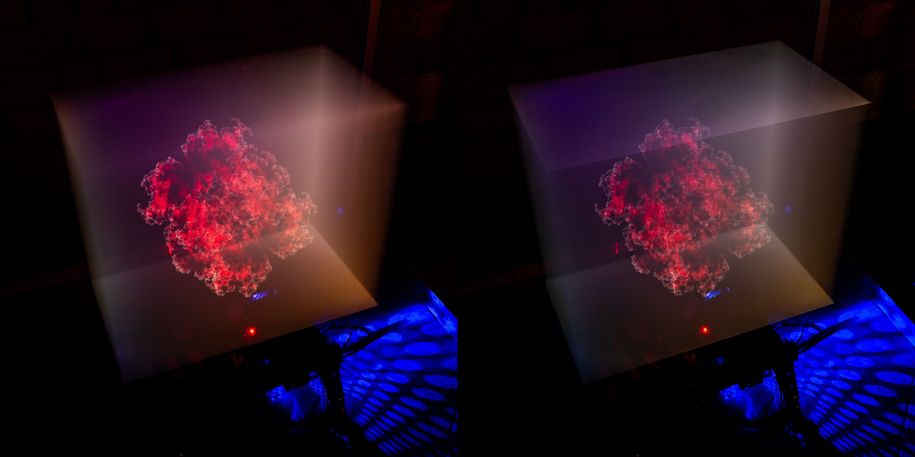 stereoscopic photo of a KIFS fractal