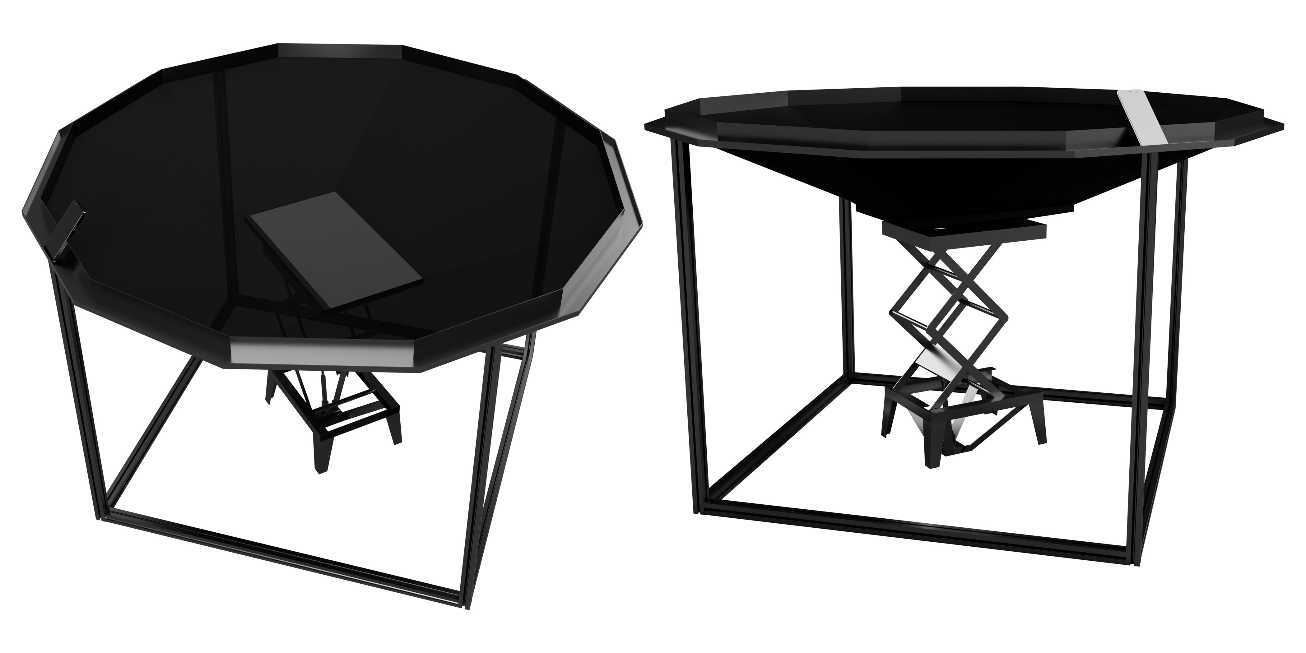 design of black fabric connecting monitor with ring