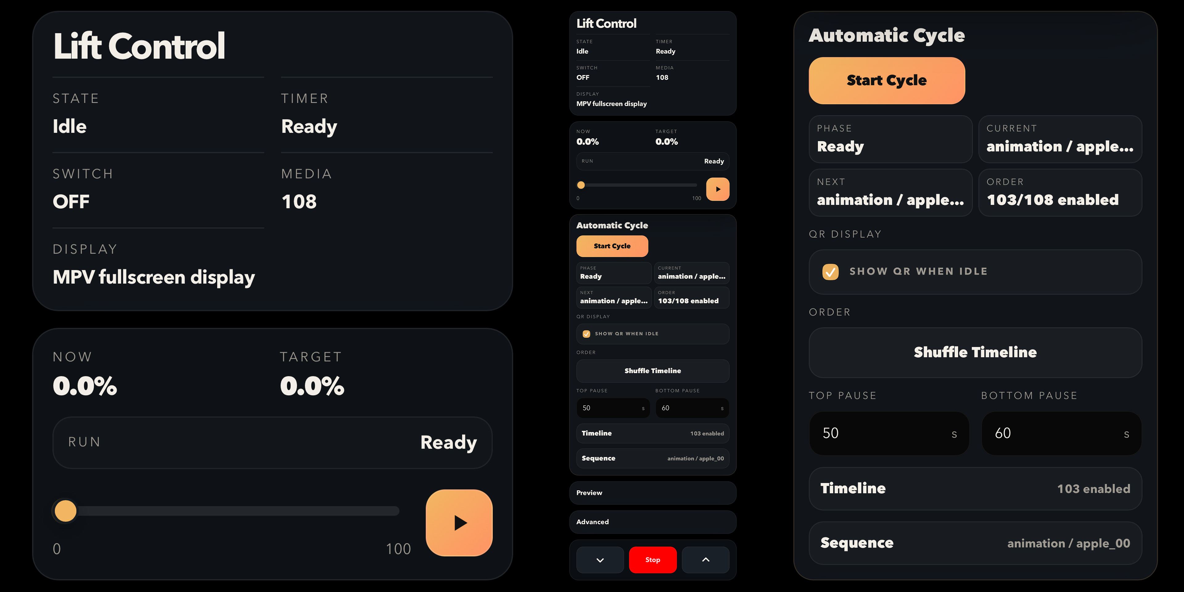 UI of the controller app